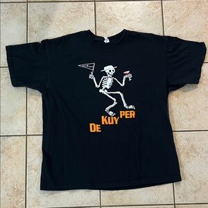Anvil‎ Black Halloween De Kuy Per T-Shirt with Skeleton Graphic, Sz XL